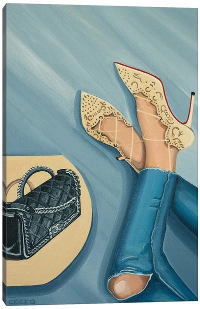 Chanel Boy Bag And Louboutin Heels Canvas Art Print - Point of View