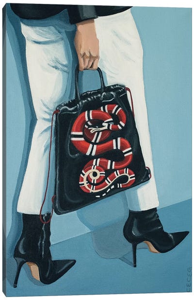 Gucci King Snake Backpack Canvas Art Print - Legs