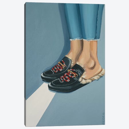 Gucci Snake Loafers On The Street Canvas Print #CCG30} by CeCe Guidi Art Print