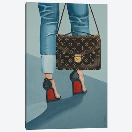 Louis Vuitton Bag And Louboutin Heels Canvas Print #CCG31} by CeCe Guidi Canvas Art Print