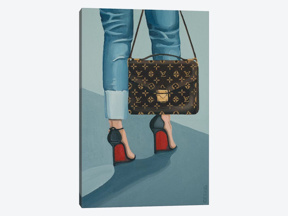 Louis Vuitton Bag And Louboutin Heels by CeCe Guidi 1-piece Canvas Art