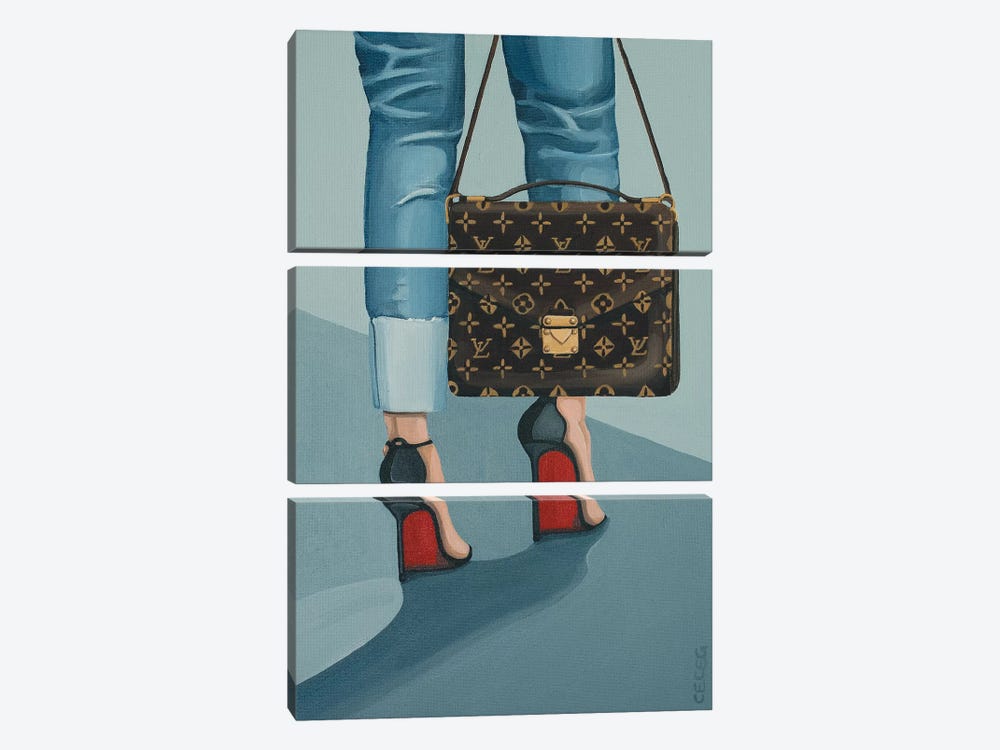 Louis Vuitton Bag And Louboutin Heels by CeCe Guidi 3-piece Canvas Art