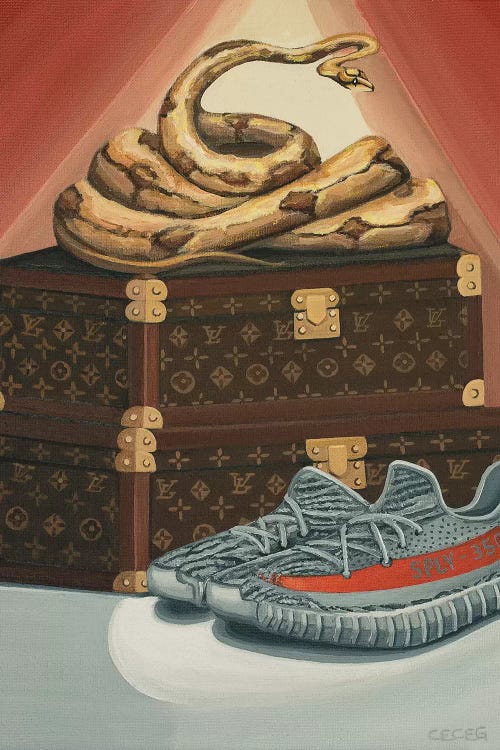 Python Snake On Louis Vuitton Trunks And Yeezys