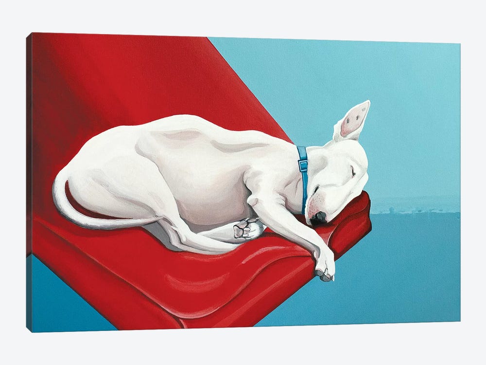 Sleeping Bull Terrier by CeCe Guidi 1-piece Canvas Art
