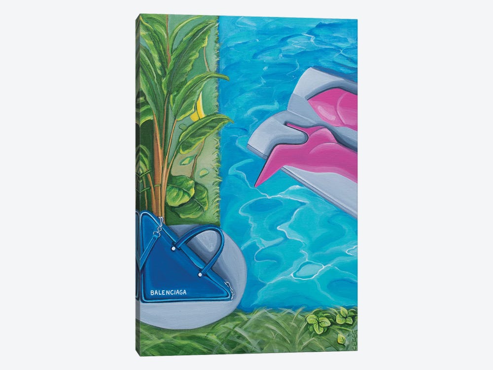 Balenciaga Bag & Boots Around The Swimming Pool by CeCe Guidi 1-piece Canvas Art