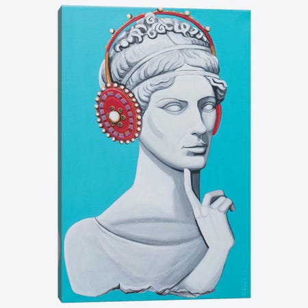 Greco Roman Head With Headphones Canvas Print #CCG38} by CeCe Guidi Canvas Print