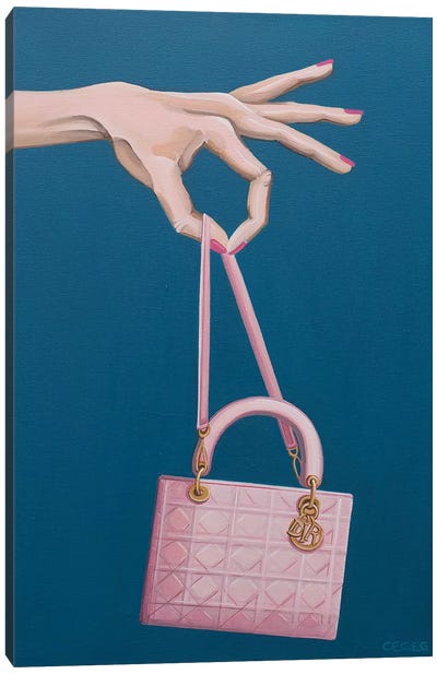 Hand Holding A Dior Bag Canvas Art Print - CeCe Guidi