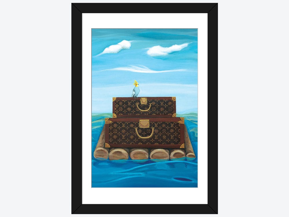 Matted Art Deco Graphic Vuitton Travel Trunk Print