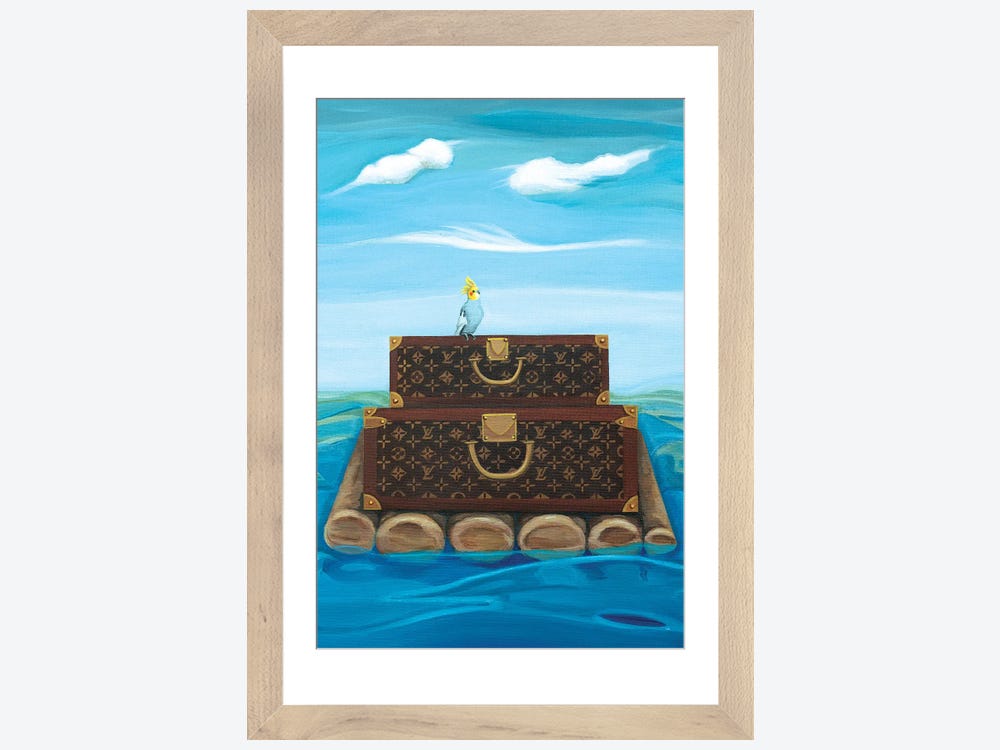 LV Inspired Trunk with flowers (Canvas Painting)
