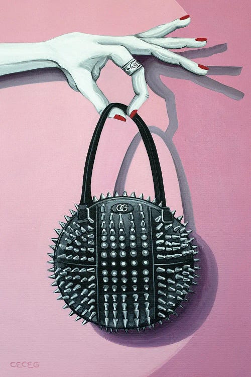 Hand Holding A Gucci Studded Bag Print by CeCe Guidi | iCanvas