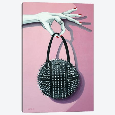 Hand Holding A Gucci Studded Bag Canvas Print #CCG49} by CeCe Guidi Canvas Wall Art