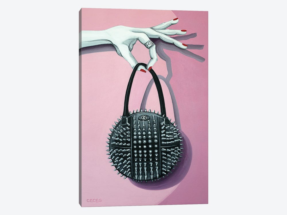 Hand Holding A Gucci Studded Bag by CeCe Guidi 1-piece Art Print