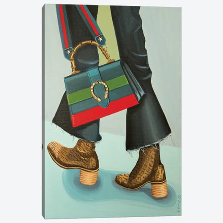 Gucci Dionysus Bag and Fendi Logo Boots Canvas Print #CCG4} by CeCe Guidi Canvas Wall Art