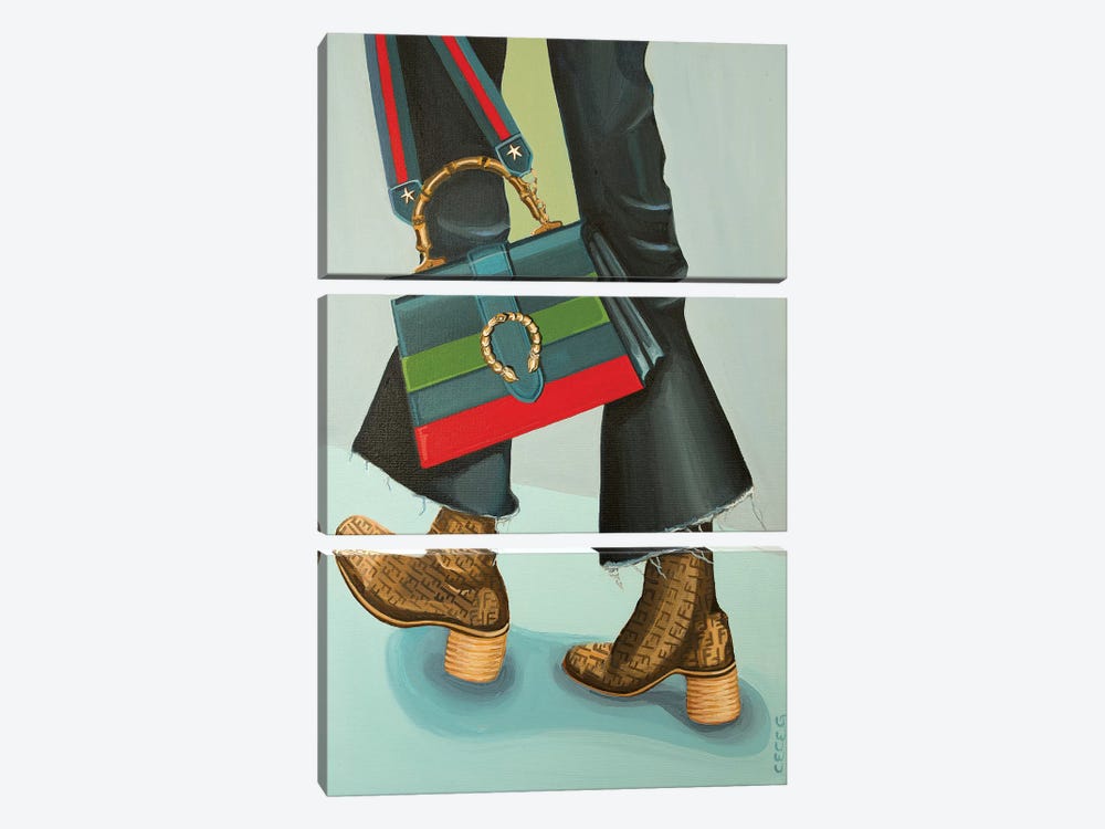 Gucci Dionysus Bag and Fendi Logo Boots by CeCe Guidi 3-piece Canvas Artwork