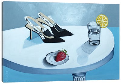 Still Life With Dior Shoes Canvas Art Print - Fashion is Life