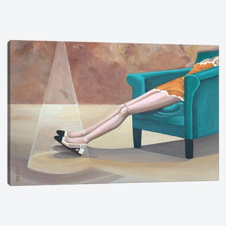 Reclining Woman Wearing Chanel Shoes Canvas Print #CCG54} by CeCe Guidi Canvas Artwork