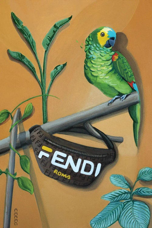 Parrot With Fendi Bag