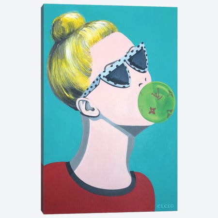 Louis Vuitton Bubblegum Canvas Print #CCG56} by CeCe Guidi Canvas Wall Art