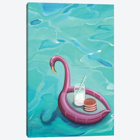 Supreme Oreo Cookies Floating On A Pool Canvas Print #CCG59} by CeCe Guidi Canvas Art Print