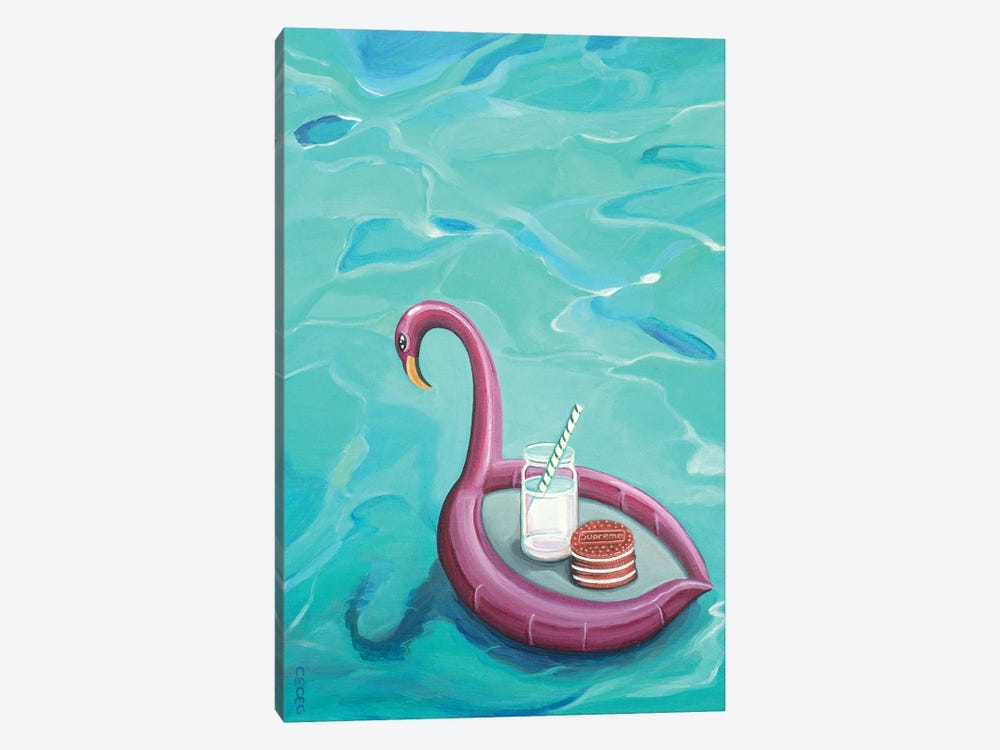 Supreme Oreo Cookies Floating On A Pool by CeCe Guidi 1-piece Canvas Artwork