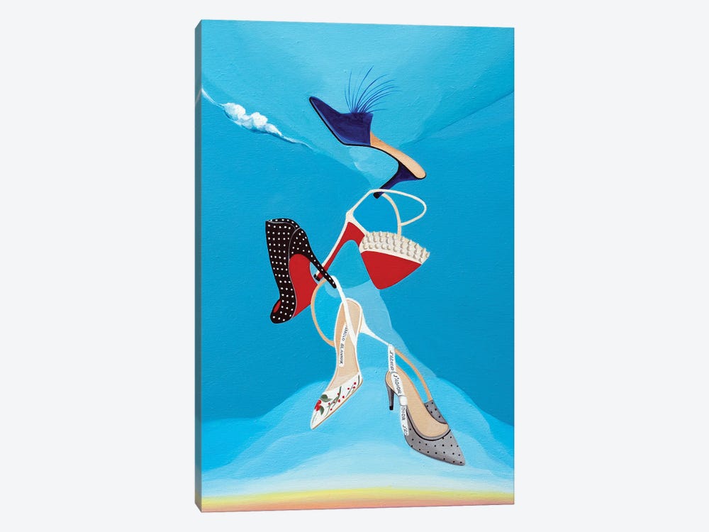 Designer Shoes Floating In The Sky by CeCe Guidi 1-piece Canvas Wall Art