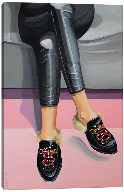 Gucci Snake Loafers Canvas Art Print - CeCe Guidi