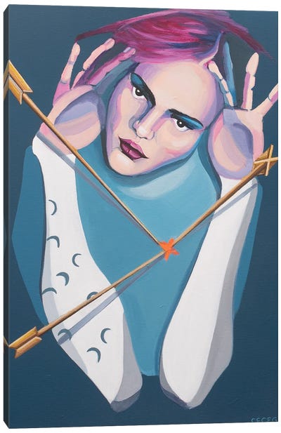 Woman With Arrows Canvas Art Print - Arrow Art