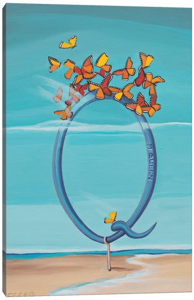 Alexander Mcqueen Butterflies On The Beach Canvas Art Print