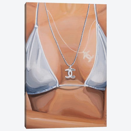 Girl In The Sun With Chanel Necklace Canvas Print #CCG73} by CeCe Guidi Art Print