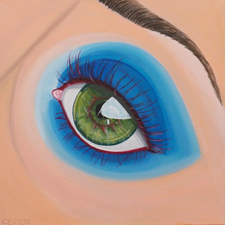 Eye With Blue Eyeshadow by CeCe Guidi wall art
