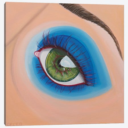Eye With Blue Eyeshadow Canvas Print #CCG75} by CeCe Guidi Canvas Wall Art