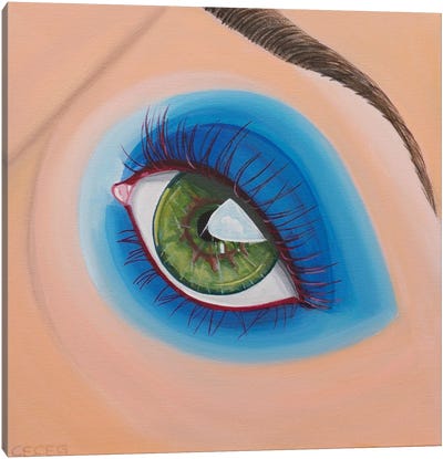 Eye With Blue Eyeshadow Canvas Art Print