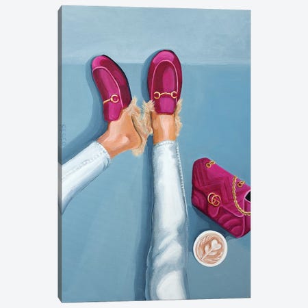 Gucci Velvet Loafers and Bag Canvas Print #CCG7} by CeCe Guidi Canvas Artwork