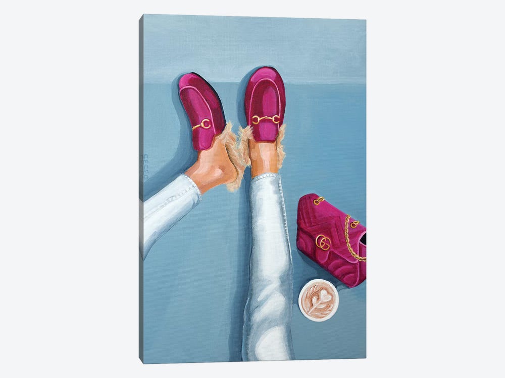 Gucci Velvet Loafers and Bag by CeCe Guidi 1-piece Canvas Print