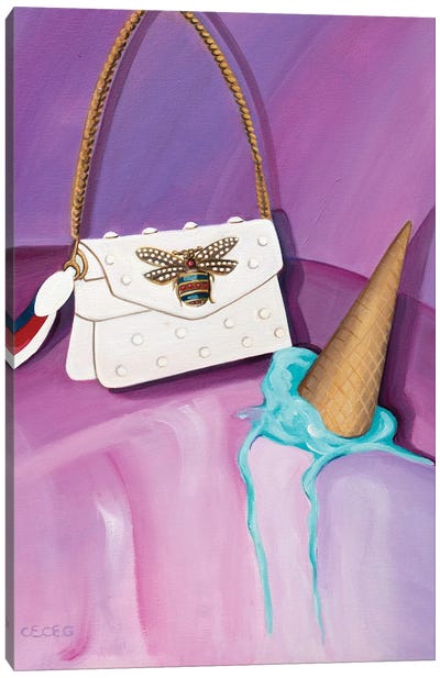 Gucci Pearl Bee Bag Canvas Art Print - CeCe Guidi