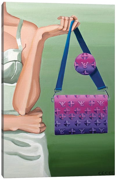 Girl Holding A Louis Vuitton Illusion Bag Canvas Art Print - CeCe Guidi