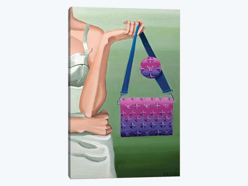 Girl Holding A Louis Vuitton Illusion Bag by CeCe Guidi 1-piece Canvas Art Print