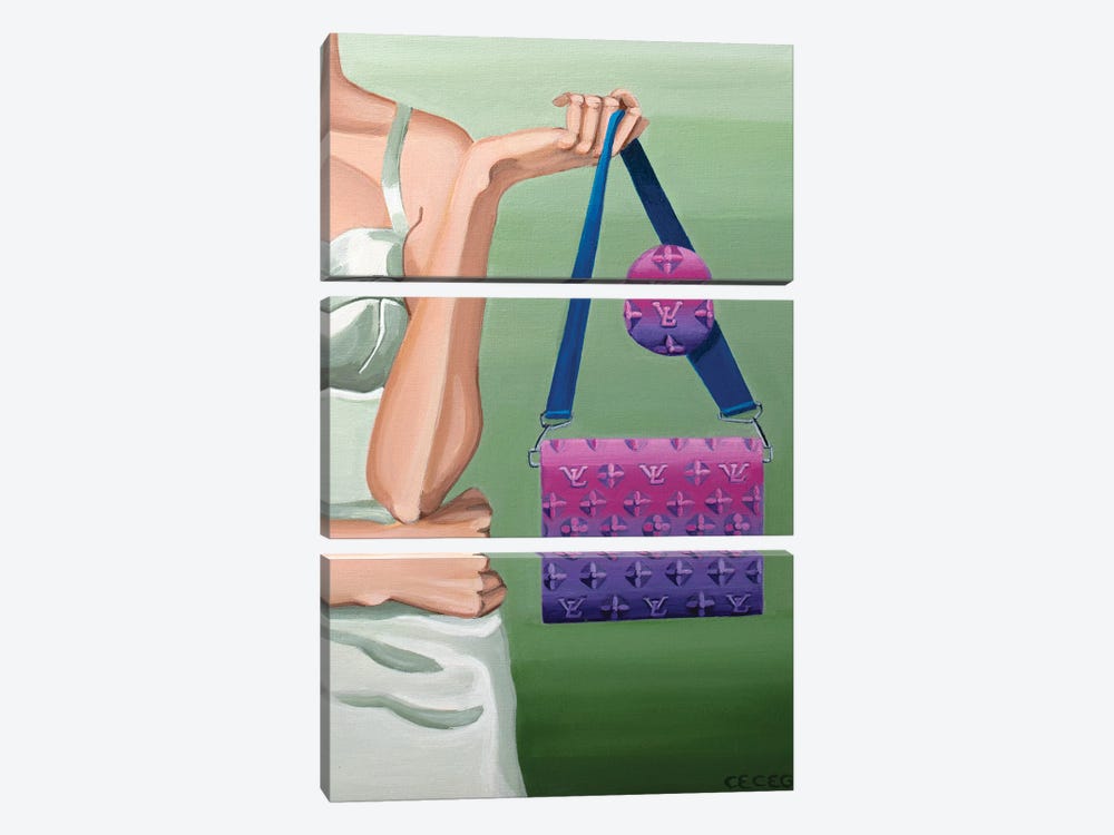 Girl Holding A Louis Vuitton Illusion Bag by CeCe Guidi 3-piece Canvas Art Print