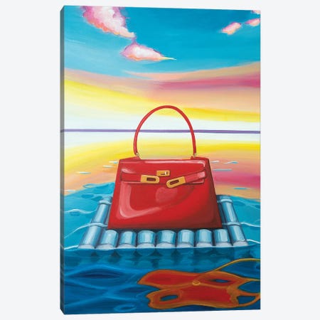 Kelly Floating on a Raft Canvas Print #CCG9} by CeCe Guidi Art Print