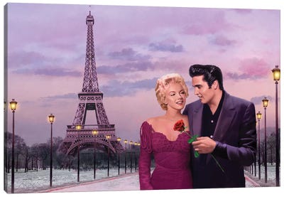 Paris Sunset Canvas Art Print - Elvis Presley