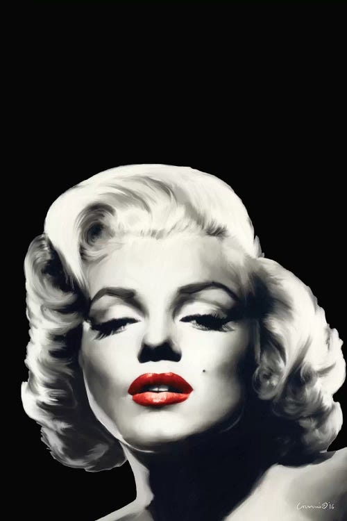 Red Lips Marilyn In Black