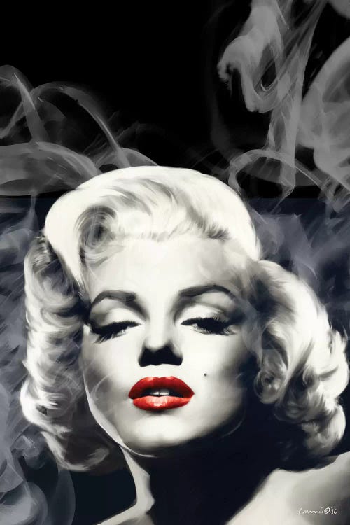 Red Lips Marilyn In Smoke