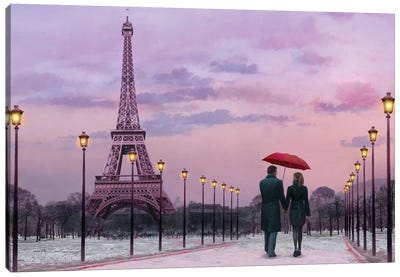 Red Umbrella Canvas Art Print - Chris Consani