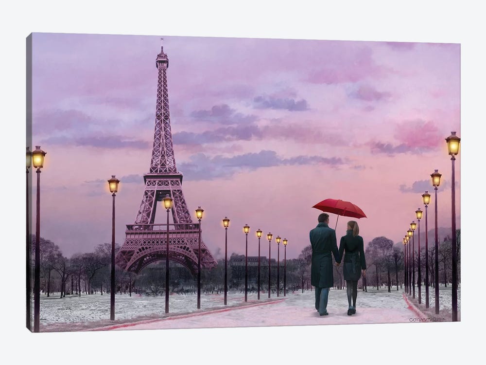 Red Umbrella by Chris Consani 1-piece Canvas Artwork