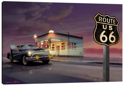 Route 66 Canvas Art Print - Signs