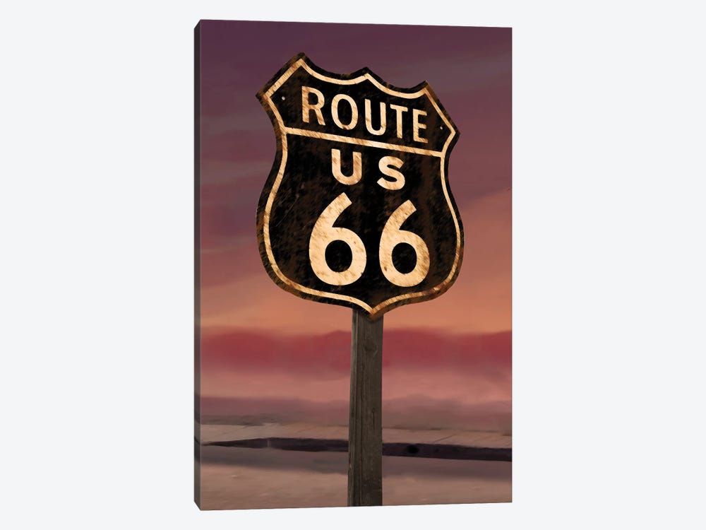 Route 66 Sign by Chris Consani 1-piece Canvas Art Print
