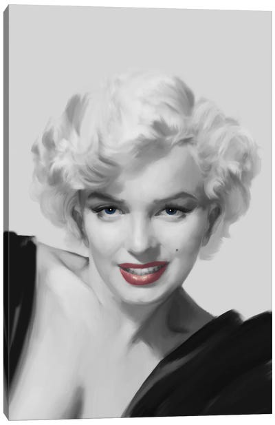 The Look Red Lips Canvas Art Print - Marilyn Monroe