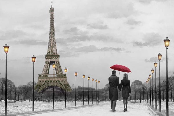 Streets: Paris Red Umbrella by Chris Consani