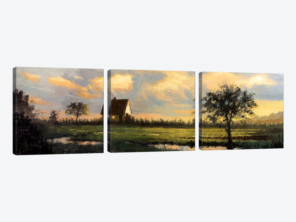 French Countryside by Christopher Clark 3-piece Canvas Print