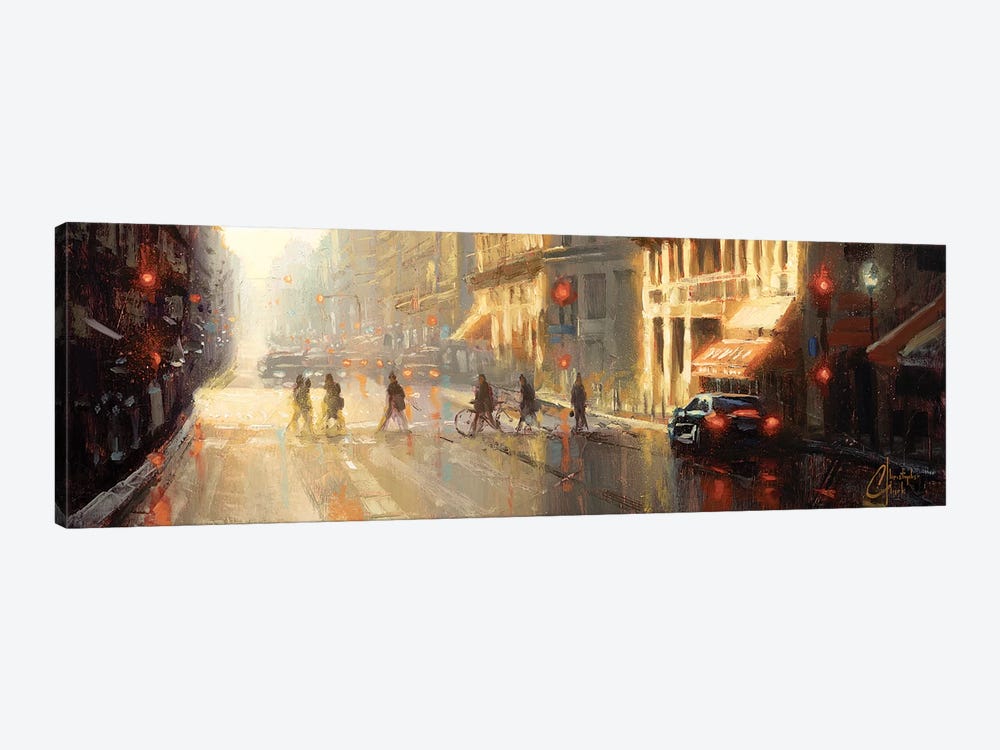 Paris - Crossing The Street by Christopher Clark 1-piece Canvas Art Print